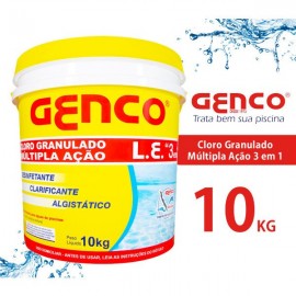 Cloro Granulado 3 Em 1 Multi Ação 10kg - Genco