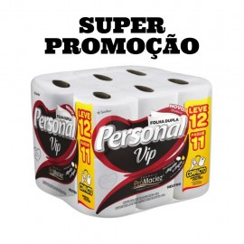 PAPEL HIGIÊNICO PERSONAL VIP C/12 FOLHA DUPLA 20 CM
