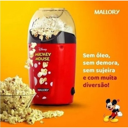 Pipoqueira Elétrica Ar Quente Mallory Mickey Mouse 220v